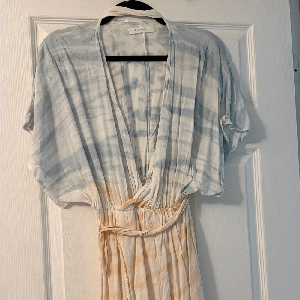 Mustard Seed Blue and Cream Maxi Dress